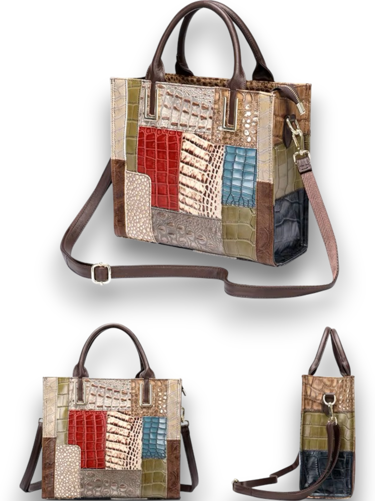 Nora Leather Patchwork Tote Bag