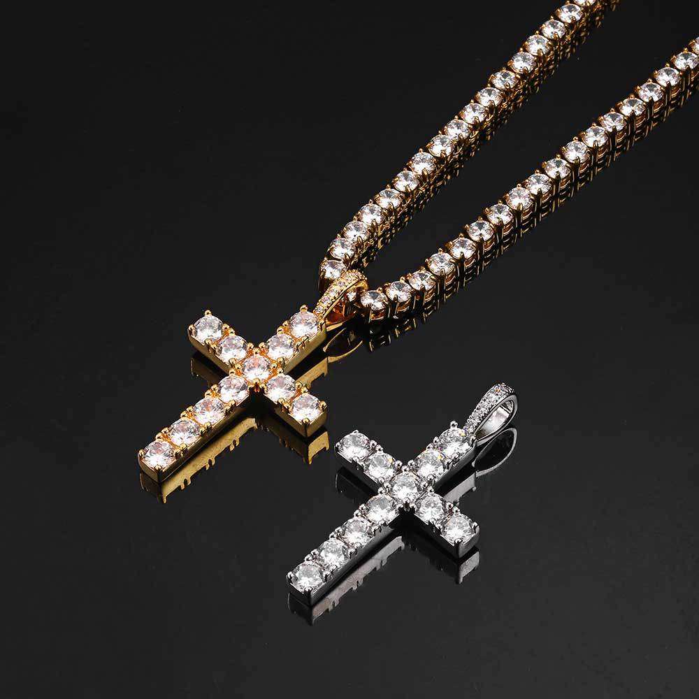 Moissanite cross necklace | Gold 18k