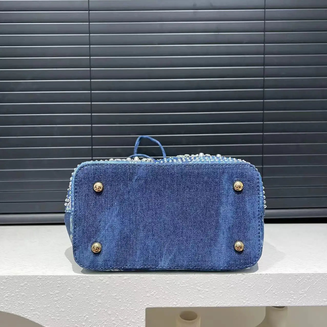 Denim Bucket Crossbody Bag Set