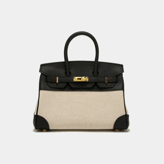 Canvas Leather Tote Bag