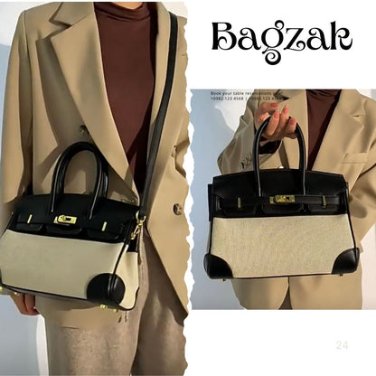 Canvas Leather Tote Bag