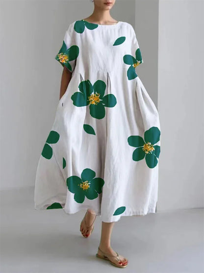 Caterina | Long summer dress with bright flowers and soft comfort for sunny days