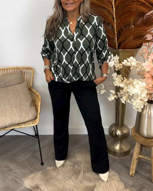 Renee | Graceful Geometric Blouse