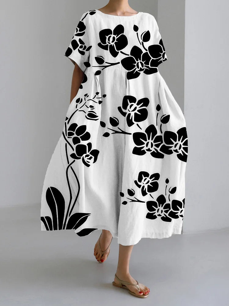 Marisella | Elegant floral dress for all occasions with fluid style and comfort