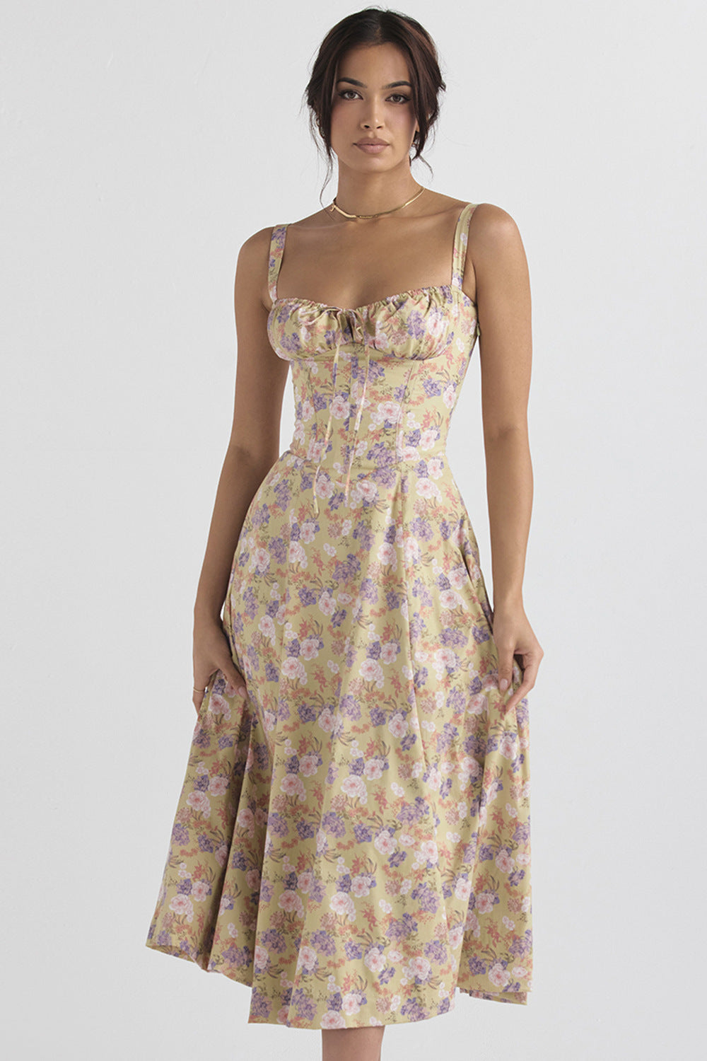 Yellow - Floral Print / 3XL