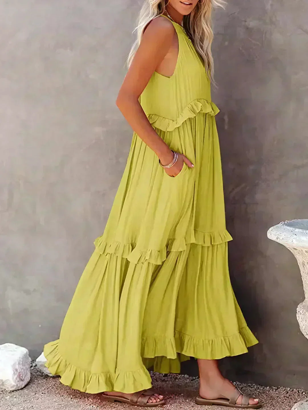 LANDRY | Chic Ruffle Trim Sleeveless Dress