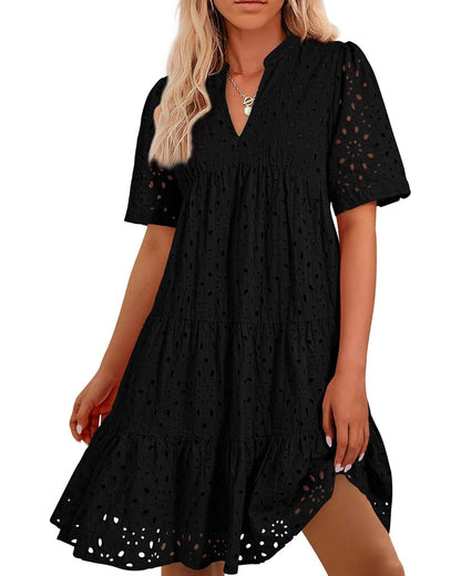 Elle | Lace Ruffle Dress