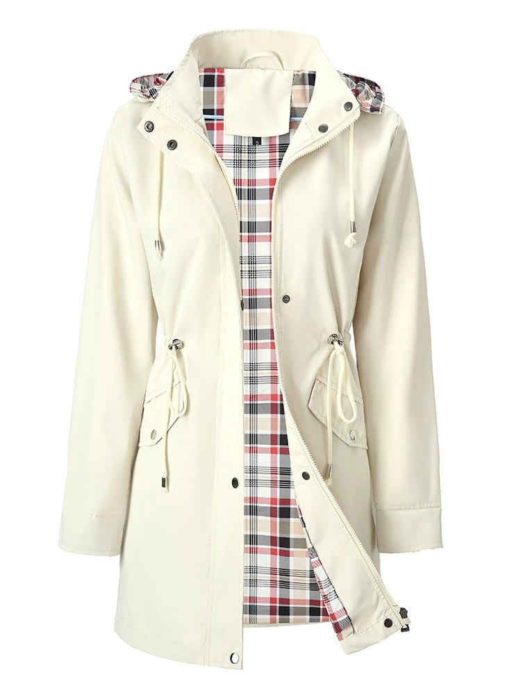 Veyra™ | Check-Lined Waterproof Coat