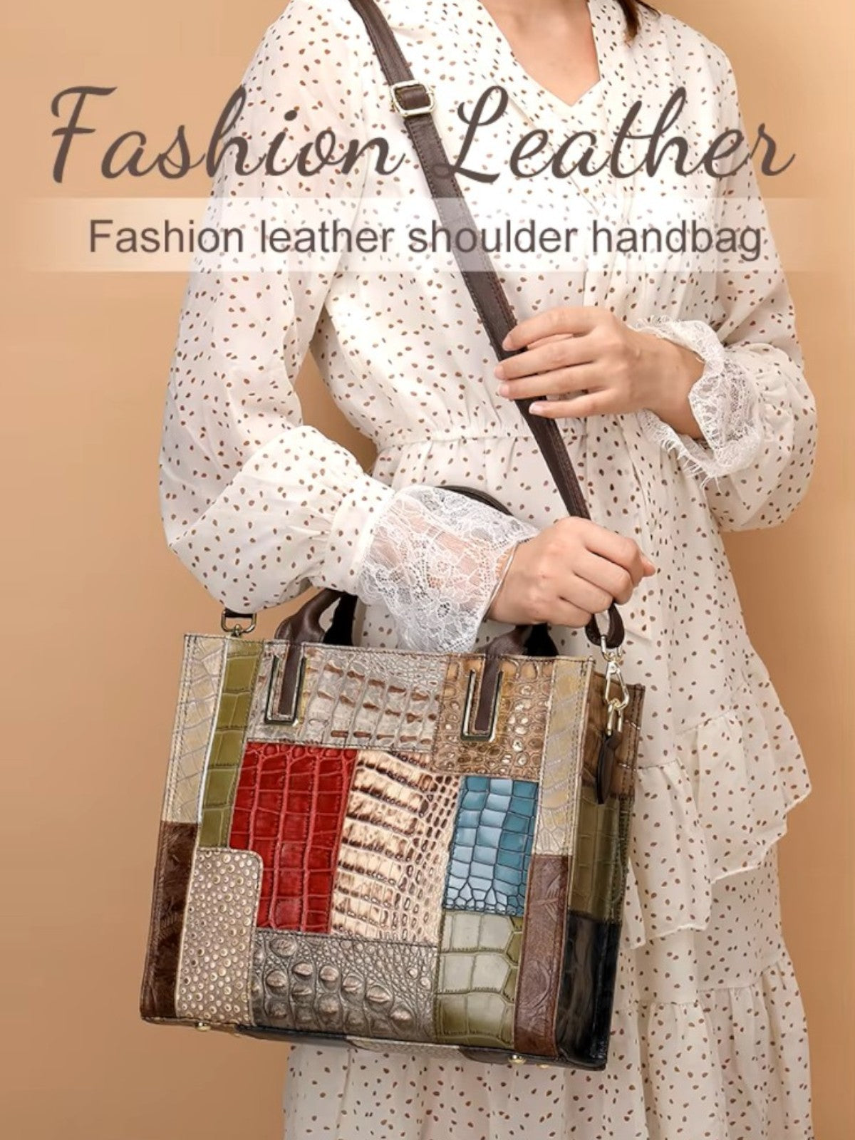 Nora Leather Patchwork Tote Bag