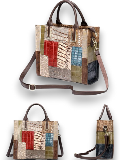 Nora Leather Patchwork Tote Bag