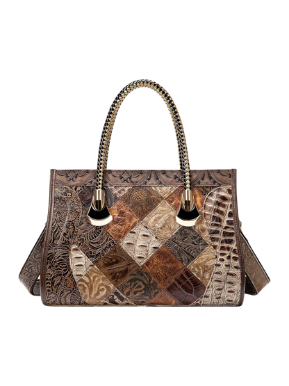 Ember Patchwork Leather Tote Bag