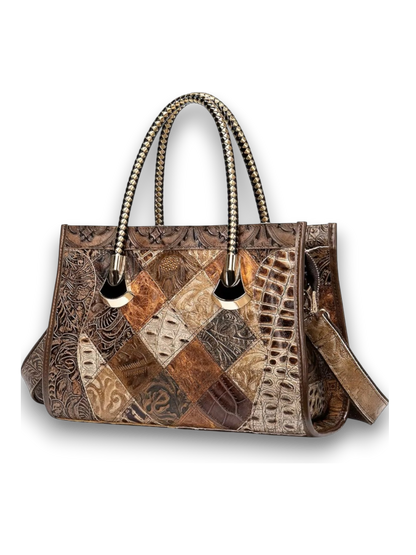 Ember Patchwork Leather Tote Bag
