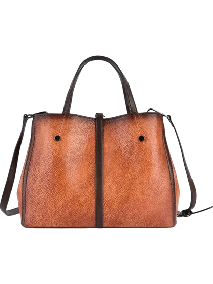 Ember Genuine Vintage Floral Embroidered Leather Tote Bag