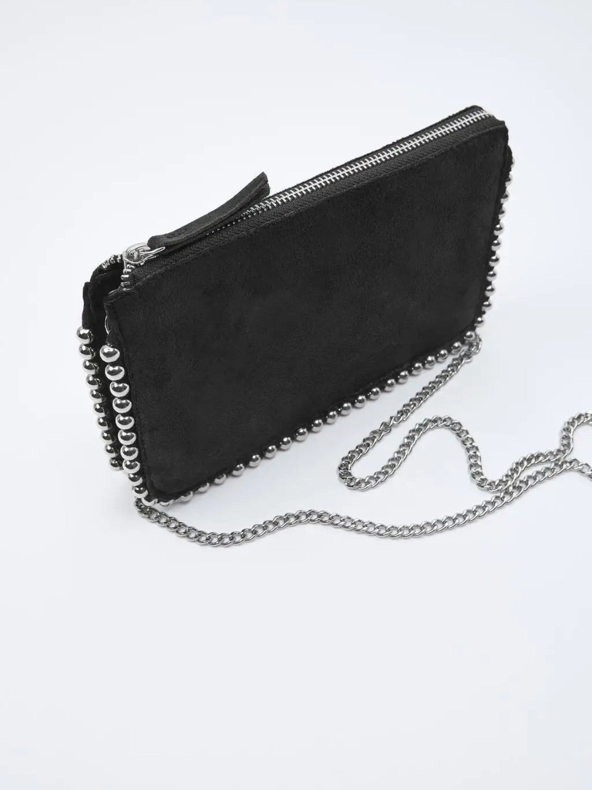 Koora Black Studded Chain Wallet Clutch