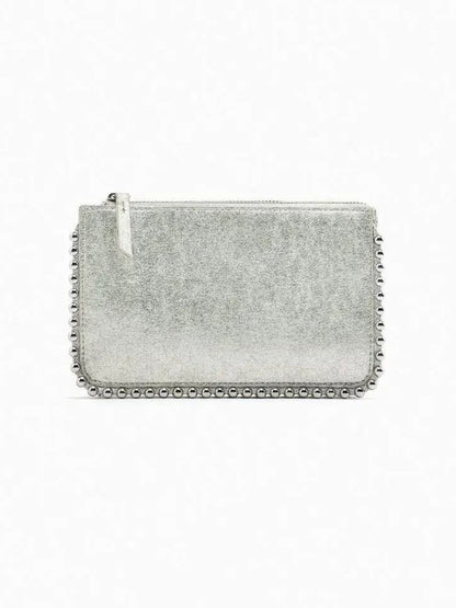 Koora Black Studded Chain Wallet Clutch