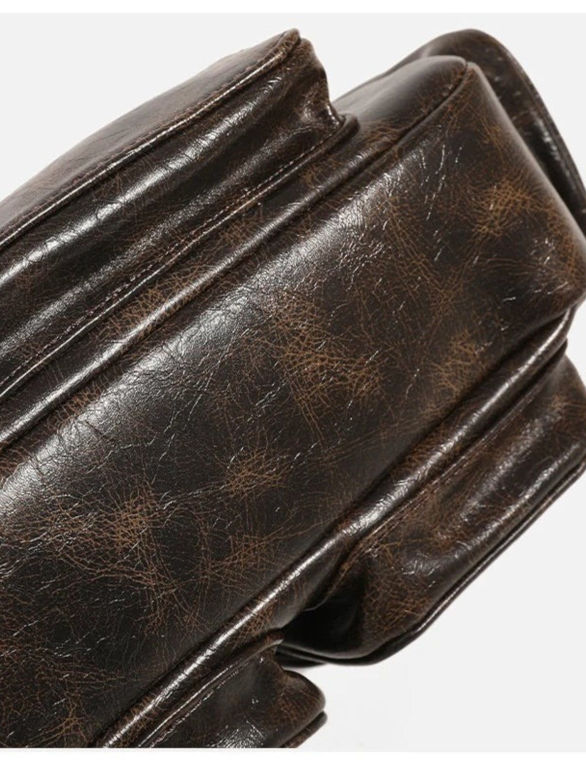 Verona Vintage Vegan Leather Multi-Pocket Shoulder Bag