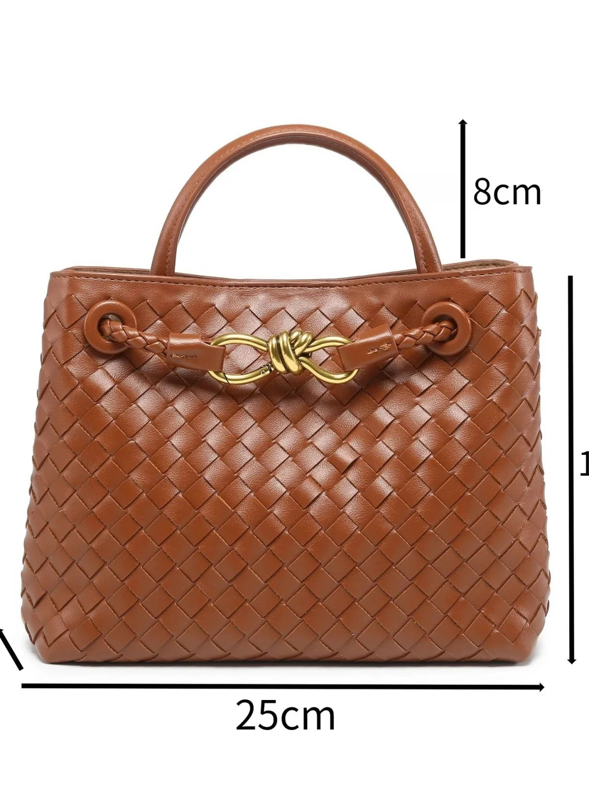 Indigo Vegan Leather Woven Handbag