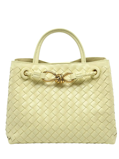 Indigo Vegan Leather Woven Handbag