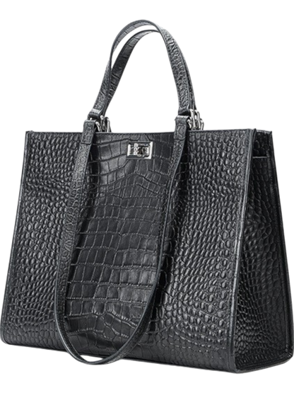 Nora Crocodile-Embossed Leather Tote Bag