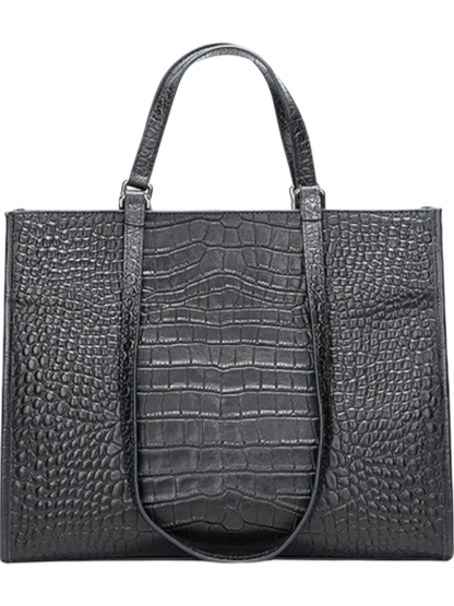 Nora Crocodile-Embossed Leather Tote Bag