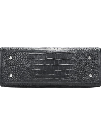 Nora Crocodile-Embossed Leather Tote Bag