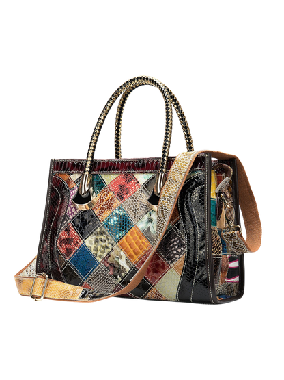 Ember Patchwork Leather Tote Bag