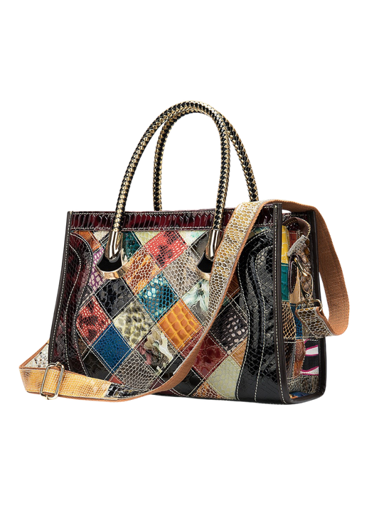 Ember Patchwork Leather Tote Bag