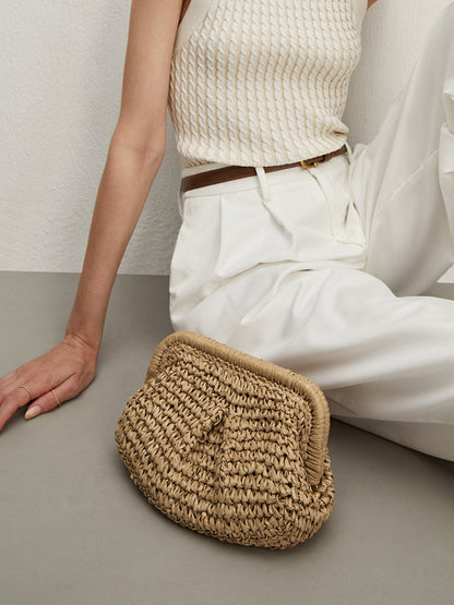 Matilda Natural Straw Clutch Bag