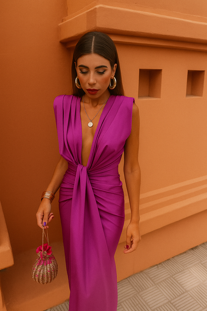 SYVERIA – WHISPERFOLD PLEATED MAXI DRESS