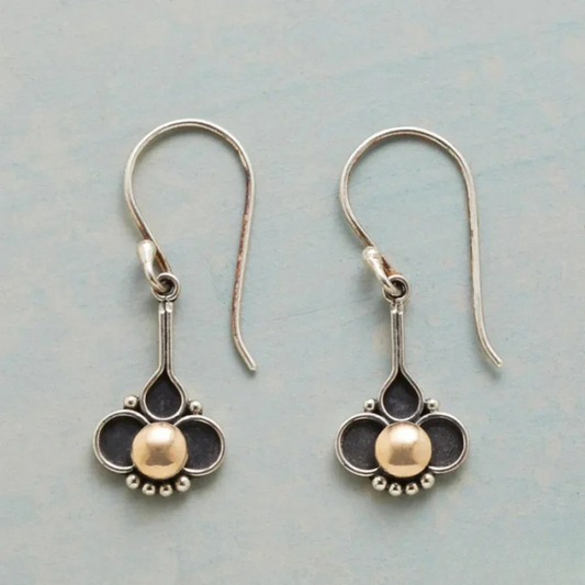 Bohemian Clover Pearl Silver Earrings
