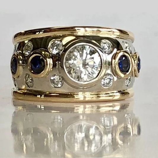 Retro Gold Plated Zirconia Ring