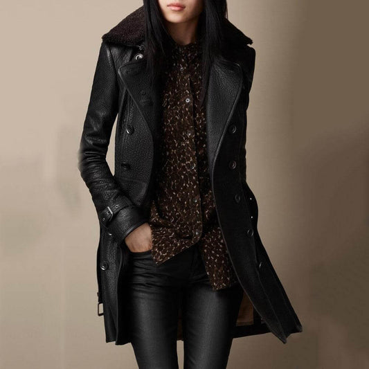 Elysara - Elegant Leather Coat