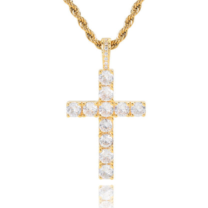 Moissanite cross necklace | Gold 18k