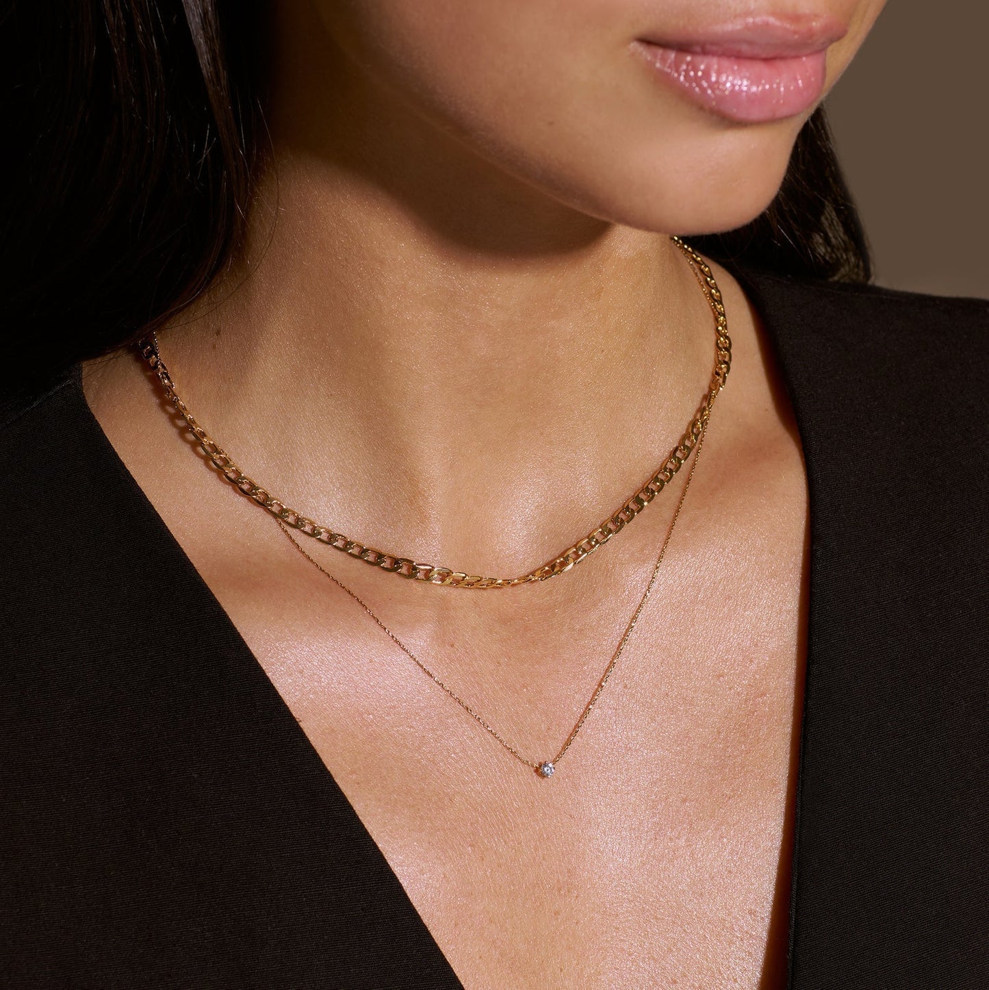 Flat Link Curb Chain Necklace | Gold 16k