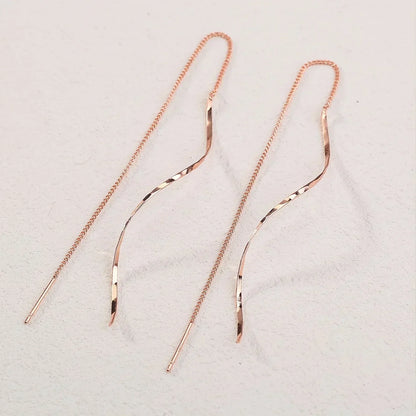 Long Earrings with Wave Design