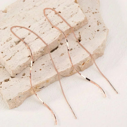 Long Earrings with Wave Design