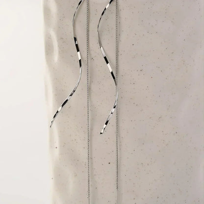 Long Earrings with Wave Design