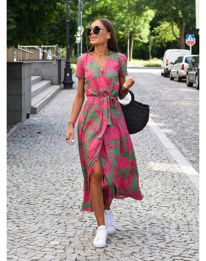 EVA | Elegant Dress with V-Neck and Tummy Coverage