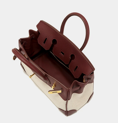 Canvas Leather Tote Bag