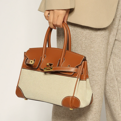 Canvas Leather Tote Bag