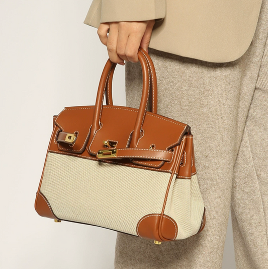 Canvas Leather Tote Bag