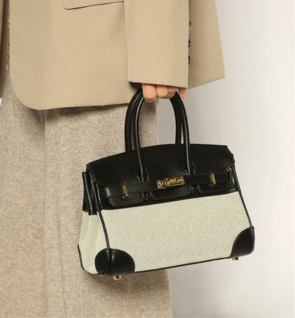 Canvas Leather Tote Bag