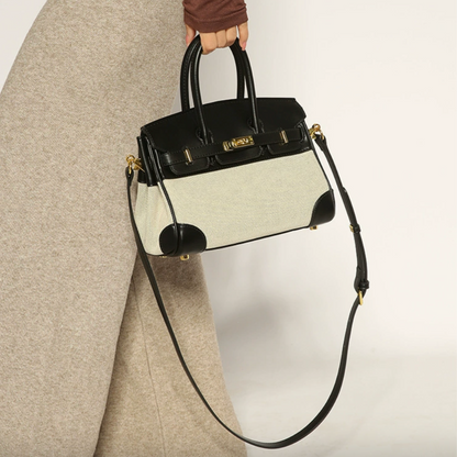 Canvas Leather Tote Bag