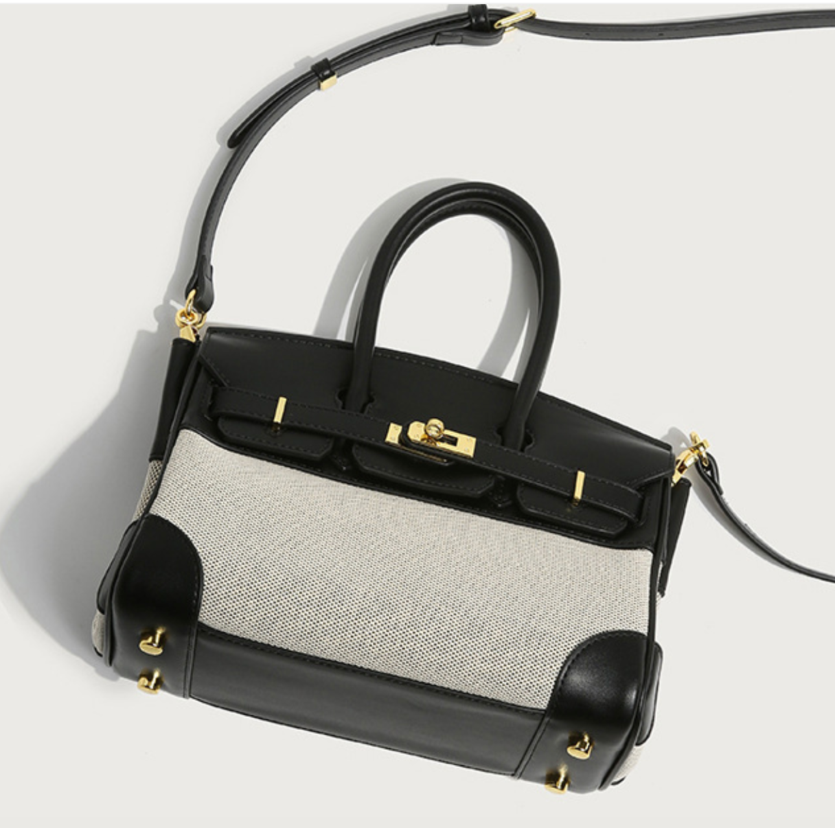 Canvas Leather Tote Bag