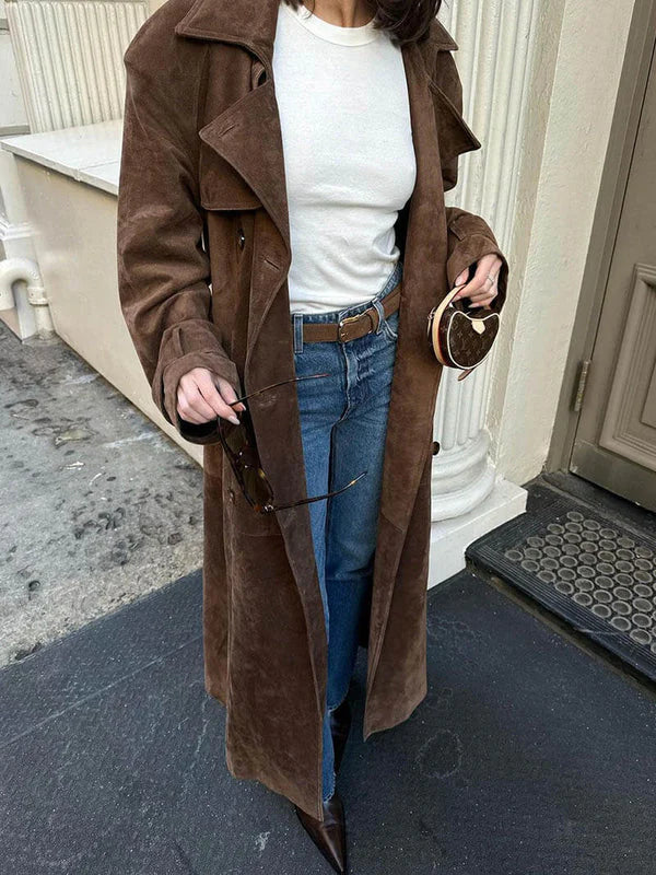 Arista | Elegant Suede Trench Coat