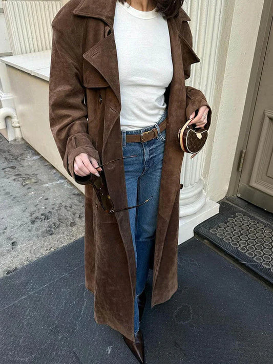 Arista | Elegant Suede Trench Coat