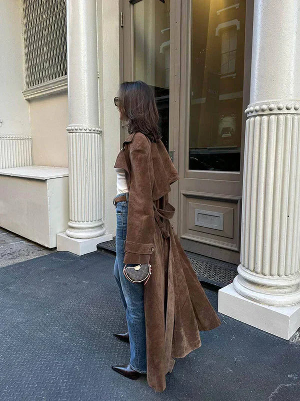 Arista | Elegant Suede Trench Coat