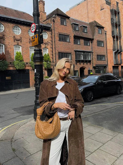 Arista | Elegant Suede Trench Coat