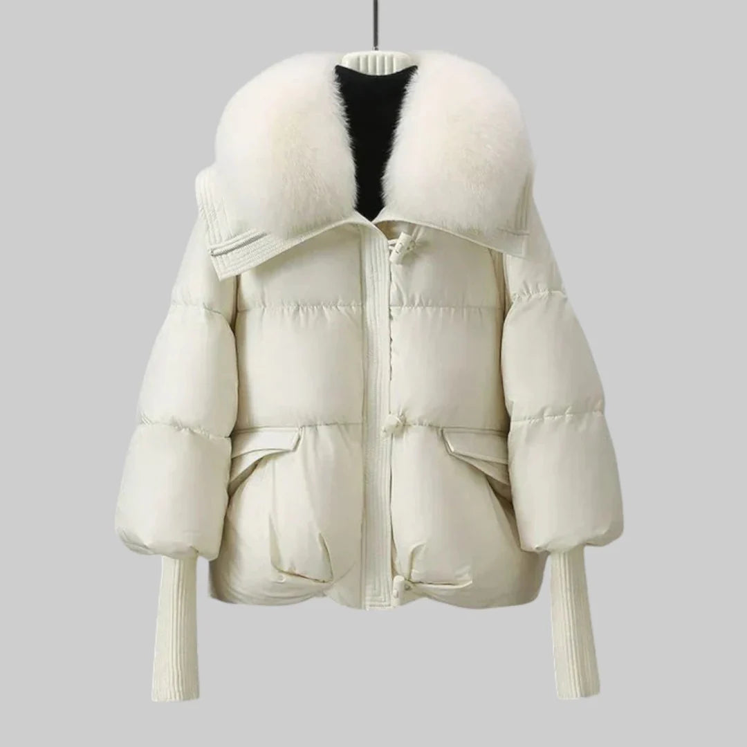 Fiona | Winter Puffer Coat with Faux Fur Collar