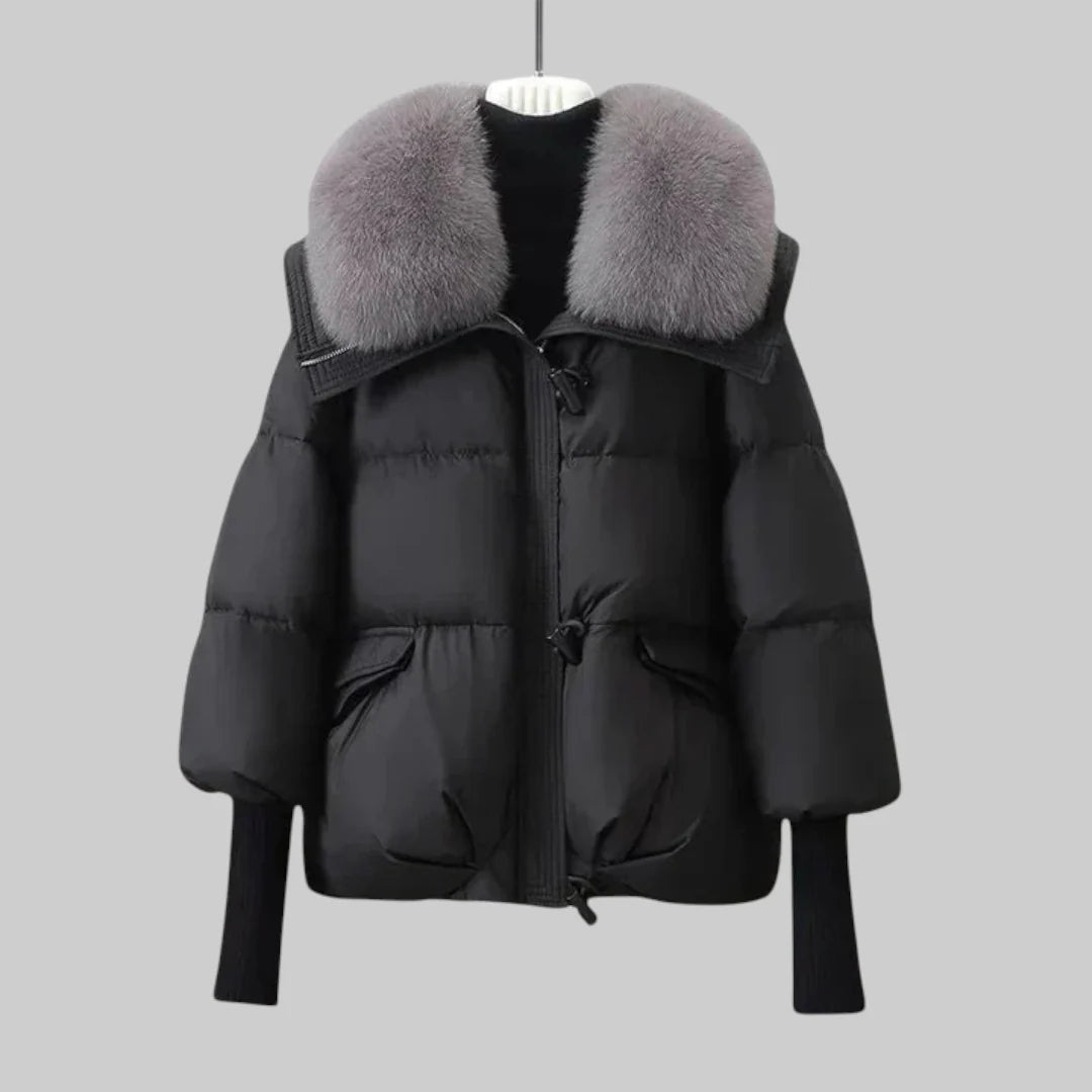 Fiona | Winter Puffer Coat with Faux Fur Collar